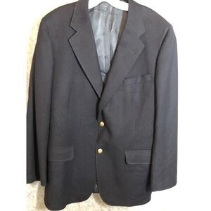 DAKS Blazer Men 42 Blue 100% Wool London Sports Coat Jacket Career Casual